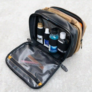 Hymassa Tan Port Kitt. Perfect as a travel hygiene kit or storing your personal items.